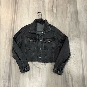 Black Denim Cropped Jacket